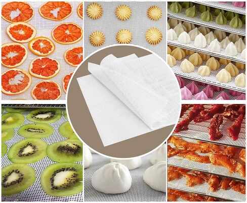 Yosoo Rectangular Digital Dehydrator Silicone Sheets, Reusable, Easy to Wash, 5 Pack, 29x37cm, with Dryer Mesh (As Shown) in Saudi Arabia