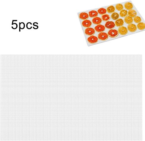 Yosoo Rectangular Digital Dehydrator Silicone Sheets, Reusable, Easy to Wash, 5 Pack, 29x37cm, with Dryer Mesh (As Shown) in Saudi Arabia