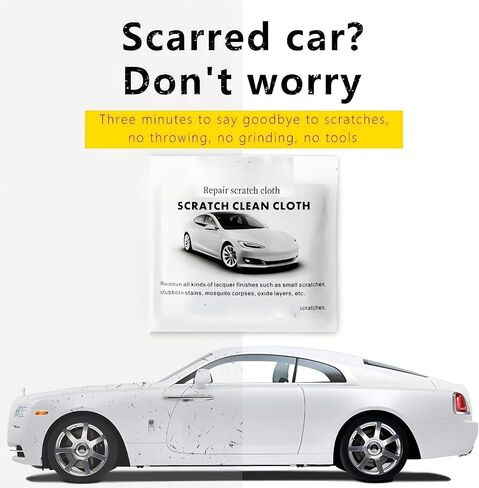 2Pc Nano Sparkle Cloth Car Scratches Remover, Multi-Purpose Nano Magic Cloth to Clean Small Scratched Water Spots Scratch Car Remover in Saudi Arabia