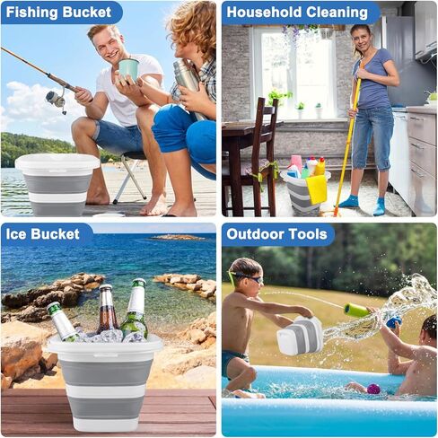 Car Wash Bucket 5L, Collapsible Bucket for Cleaning Supplies, Folding Mop Buckets Water Storage Containers for Camping Gardening Finishing Beach Outdoor RV Sink Wash Basin Ice Tub Swamp Emergency Prep in Saudi Arabia