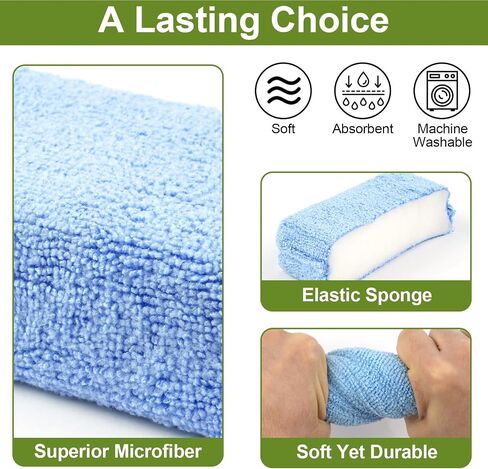 8 PCS Microfiber Applicator Pad, 4.7"x3.1" Scratch-Free Foam Buffing Scrub Pads, Car Wash Sponges for Effortless Detail Polishing, Waxing, Tire Shining, Interior Cleaning, Scrubbing (Blue) in Saudi Arabia
