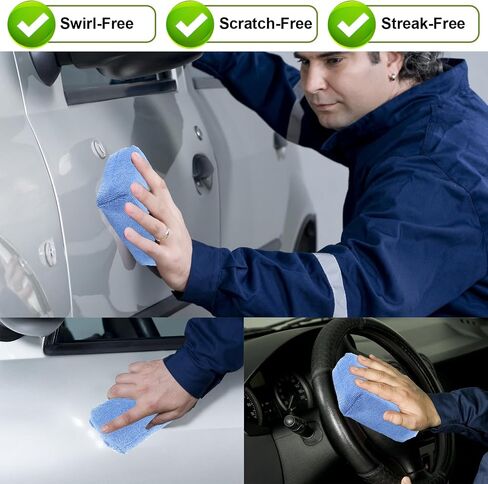 8 PCS Microfiber Applicator Pad, 4.7"x3.1" Scratch-Free Foam Buffing Scrub Pads, Car Wash Sponges for Effortless Detail Polishing, Waxing, Tire Shining, Interior Cleaning, Scrubbing (Blue) in Saudi Arabia