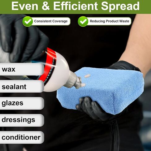 8 PCS Microfiber Applicator Pad, 4.7"x3.1" Scratch-Free Foam Buffing Scrub Pads, Car Wash Sponges for Effortless Detail Polishing, Waxing, Tire Shining, Interior Cleaning, Scrubbing (Blue) in Saudi Arabia