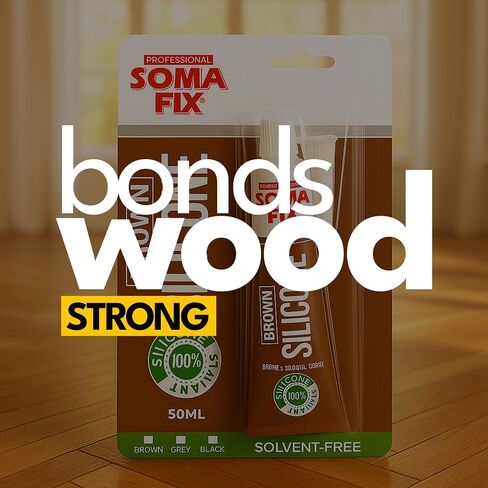 Silicone Caulk - Squeeze Tube Silicone Sealant for Wood, Kitchen, Bathroom, Sink, and Windows - Multi-Purpose & Waterproof (Brown) in Saudi Arabia