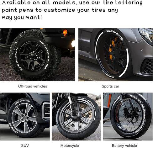 Tire Paint Pen for Car, Waterproof Paint Pens Oil-Based Markers for Tire Lettering, Quick Dry Non-Fading Tyre Pen Permanent Drawing Marker for Car Truck Motorcycle Tires (White) in Kuwait