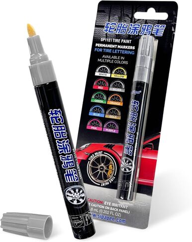 Tire Paint Pen for Car, Waterproof Paint Pens Oil-Based Markers for Tire Lettering, Quick Dry Non-Fading Tyre Pen Permanent Drawing Marker for Car Truck Motorcycle Tires (White) in Kuwait