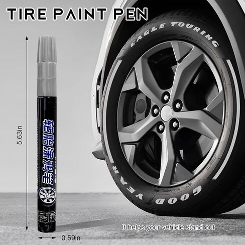 Tire Paint Pen for Car, Waterproof Paint Pens Oil-Based Markers for Tire Lettering, Quick Dry Non-Fading Tyre Pen Permanent Drawing Marker for Car Truck Motorcycle Tires (White) in Kuwait
