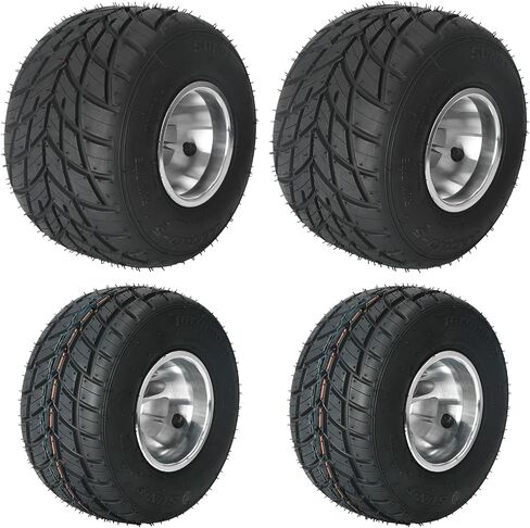 4 Pack Go Kart Tires and Rims 10x4.5-5 and 11x7.10-5 Rain Tire 3 Stud 50mm Go Kart Front Rear Wheels for Racing Go Kart Go Cart Drift Trike ATV Golf Cart Racer Tire in Saudi Arabia
