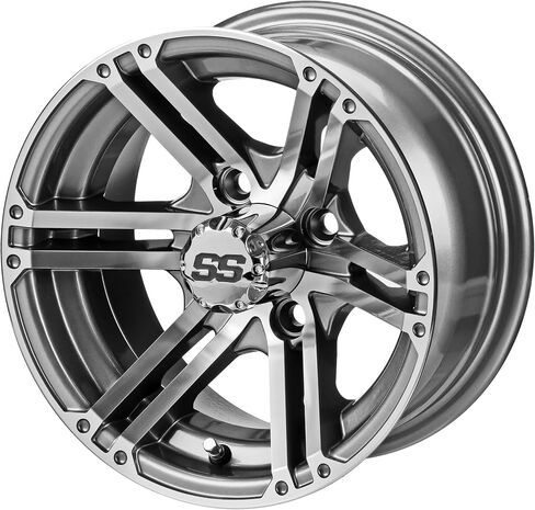عربة RM مقاس 12 بوصة يوكون باللون الأسود/مصنوعة على إطارات 215/40-12 LSI Elite (مجموعة من 4)، تناسب عربات Club Car وEZGo، وإطارات وعجلات عربة الجولف in Kuwait
