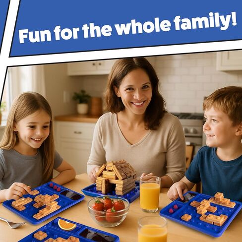 Building Brick Electric Waffle Maker, Cook Fun Buildable Waffles or Pancake | Make Houses, Cars, Animals Out of Stackable Waffles, Bite Sized for Kids, Nonstick Iron Machine with Recipe Guide, Family Fun in Saudi Arabia