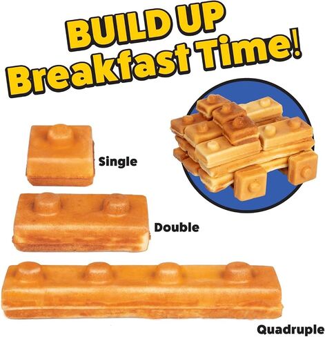 Building Brick Electric Waffle Maker, Cook Fun Buildable Waffles or Pancake | Make Houses, Cars, Animals Out of Stackable Waffles, Bite Sized for Kids, Nonstick Iron Machine with Recipe Guide, Family Fun in Saudi Arabia
