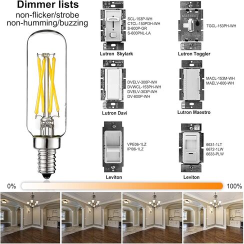 LiteHistory E12 LED لمبة 6W مصابيح شمعدان مكافئة 60 واط أبيض محايد 4000K AC120V 600LM عكس الضوء T6 T25 للثريات ومروحة السقف وشمعدانات الحائط حزمة من 6 in Kuwait
