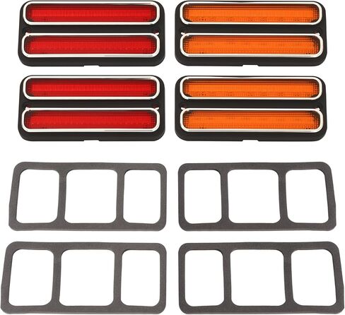 LED Side Marker Light Compatible with 1967-1972 Chevy Chevrolet C10 C20 K10 Blazer GMC C15 C1500 K15 K1500 Pickup Suburban G10 G20 Van Pair LED 4PCS Signal Marker Lamp Amber Lens & Red Lens in Kuwait