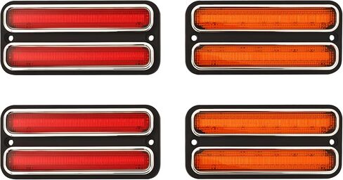 LED Side Marker Light Compatible with 1967-1972 Chevy Chevrolet C10 C20 K10 Blazer GMC C15 C1500 K15 K1500 Pickup Suburban G10 G20 Van Pair LED 4PCS Signal Marker Lamp Amber Lens & Red Lens in Kuwait