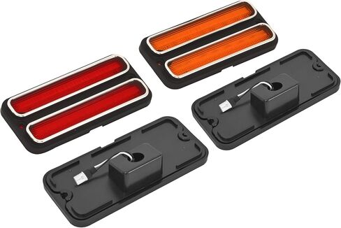 LED Side Marker Light Compatible with 1967-1972 Chevy Chevrolet C10 C20 K10 Blazer GMC C15 C1500 K15 K1500 Pickup Suburban G10 G20 Van Pair LED 4PCS Signal Marker Lamp Amber Lens & Red Lens in Kuwait