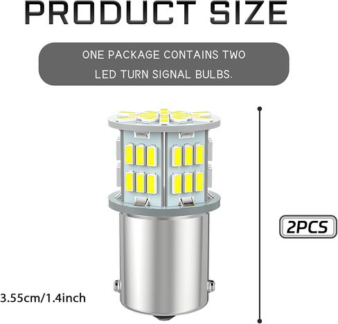 1156 لمبة LED بيضاء 1156 لمبة لمصابيح الفرامل LED عكس إشارة الانعطاف لمبات الإضاءة الخلفية 12V-24V 6800K 54SMD اتصال واحد فائق السطوع أضواء عكسية 1141 1003 7506 BA15S (أبيض) in Kuwait