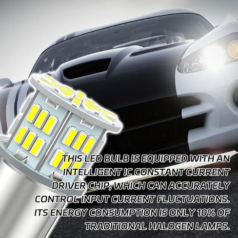 1156 لمبة LED بيضاء 1156 لمبة لمصابيح الفرامل LED عكس إشارة الانعطاف لمبات الإضاءة الخلفية 12V-24V 6800K 54SMD اتصال واحد فائق السطوع أضواء عكسية 1141 1003 7506 BA15S (أبيض) in Kuwait