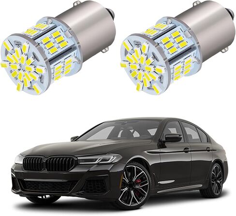 1156 لمبة LED بيضاء 1156 لمبة لمصابيح الفرامل LED عكس إشارة الانعطاف لمبات الإضاءة الخلفية 12V-24V 6800K 54SMD اتصال واحد فائق السطوع أضواء عكسية 1141 1003 7506 BA15S (أبيض) in Kuwait