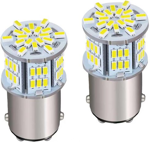 1156 لمبة LED بيضاء 1156 لمبة لمصابيح الفرامل LED عكس إشارة الانعطاف لمبات الإضاءة الخلفية 12V-24V 6800K 54SMD اتصال واحد فائق السطوع أضواء عكسية 1141 1003 7506 BA15S (أبيض) in Kuwait