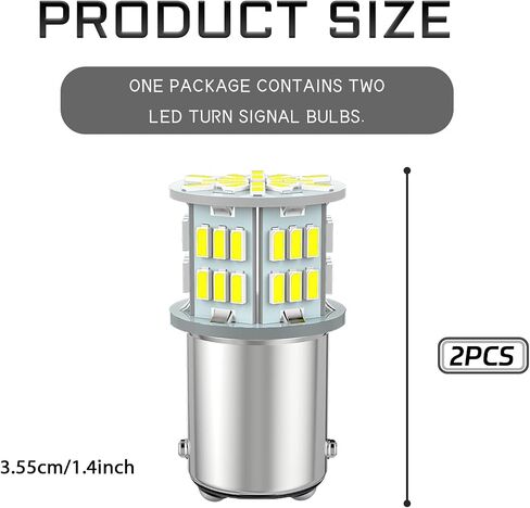 1156 لمبة LED بيضاء 1156 لمبة لمصابيح الفرامل LED عكس إشارة الانعطاف لمبات الإضاءة الخلفية 12V-24V 6800K 54SMD اتصال واحد فائق السطوع أضواء عكسية 1141 1003 7506 BA15S (أبيض) in Kuwait