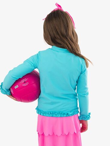 RuffleButts Girls UPF50+ Sun Protected Athletic Active Full Zip Ruffle Jacket in Saudi Arabia