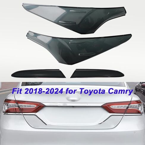 AUCERAMIC 4Pcs Tail Light Lamp Cover Guard Trim Fit 2018 2019 2020 2021 2022 2023 2024 for Toyota Camry Tail Light Frame Bezels in Saudi Arabia