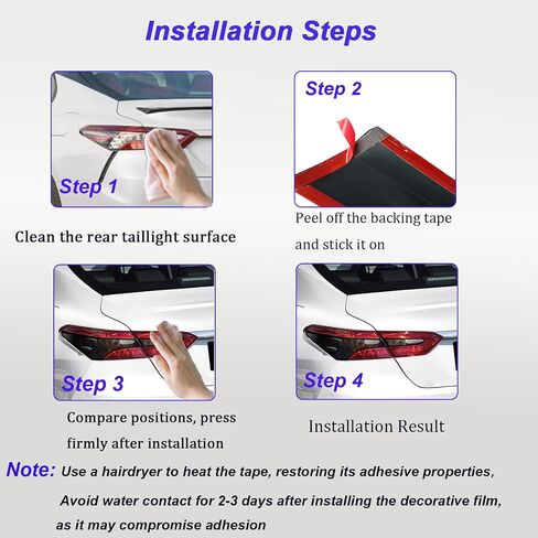 AUCERAMIC 4Pcs Tail Light Lamp Cover Guard Trim Fit 2018 2019 2020 2021 2022 2023 2024 for Toyota Camry Tail Light Frame Bezels in Saudi Arabia