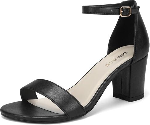 Women's Heeled Sandals Open Toe Ankle Strap 2.5-Inch Chunky Heels Dress Shoes Wide Feet Friendly in Saudi Arabia