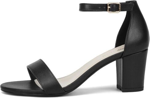 Women's Heeled Sandals Open Toe Ankle Strap 2.5-Inch Chunky Heels Dress Shoes Wide Feet Friendly in Saudi Arabia