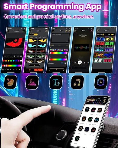 2PCS 23"x5" Devil Eyes Light for Windshield-Dual Screen Sync, Led Eyes for Cars/Trucks/SUVs/RV Windshield with APP Control, Custom Text, Animations & Graphics (23x5 Inch-2PCS) in Saudi Arabia