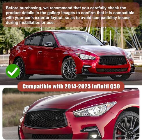 Real Carbon Fiber Headlight Eyebrows Eyelid Trim Compatible with Infiniti Q50 2014-2025, Exterior Decor Sticker Accessories in Saudi Arabia