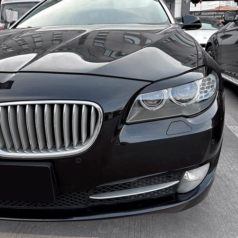 زخرفة الحاجب لجفن المصباح الأمامي لسيارة BMW 5 Series F10 F11 2011-2014 مظهر من ألياف الكربون باللون الأسود اللامع in Kuwait