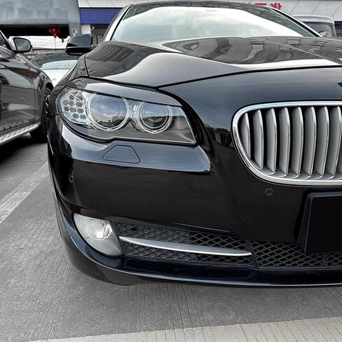 زخرفة الحاجب لجفن المصباح الأمامي لسيارة BMW 5 Series F10 F11 2011-2014 مظهر من ألياف الكربون باللون الأسود اللامع in Kuwait