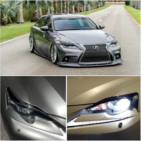 Real Carbon Fiber Eye Lid Brow Eyelid Headlight Cover for Lexus IS III IS200t IS250 IS300 IS300h IS350 2013 2014 2015 2016 in Saudi Arabia