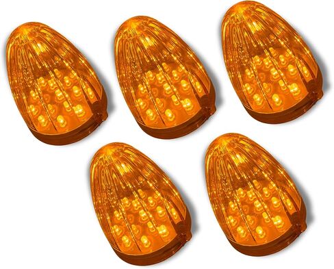 5X Roof Running Top Marker Light Amber 17 LED Amber Lens Replacement for Torpedo Style CAB Light Assemblies Peterbilt Freightliner Mack Volvo 3" Dia/2.7" Hole Distance 12V IP65 in Saudi Arabia