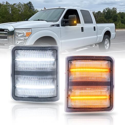 Led Side Mirror Marker Lamp For Ford F250 F350 F450 F550 Super Duty 2008 2009 2010 2011 2012 2013 2014 2015 2016 Switchback White Led Running Parking Light Amber Led Turn Signal Light Clear Lens in Saudi Arabia