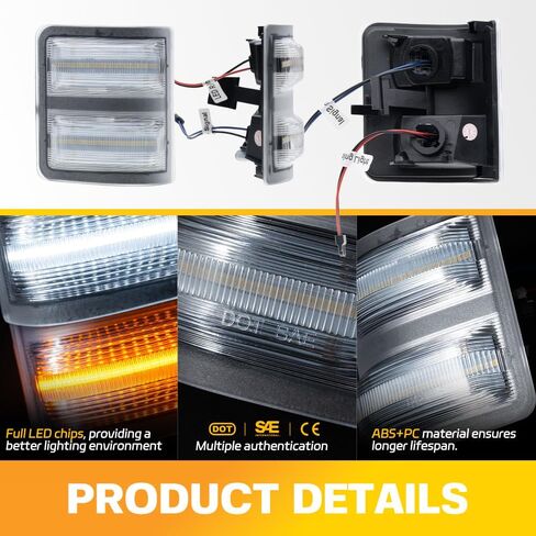 Led Side Mirror Marker Lamp For Ford F250 F350 F450 F550 Super Duty 2008 2009 2010 2011 2012 2013 2014 2015 2016 Switchback White Led Running Parking Light Amber Led Turn Signal Light Clear Lens in Saudi Arabia