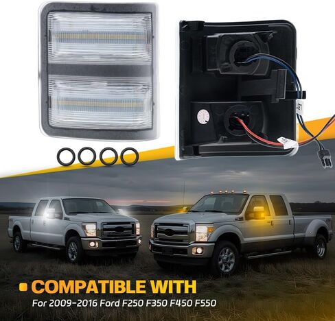 Led Side Mirror Marker Lamp For Ford F250 F350 F450 F550 Super Duty 2008 2009 2010 2011 2012 2013 2014 2015 2016 Switchback White Led Running Parking Light Amber Led Turn Signal Light Clear Lens in Saudi Arabia