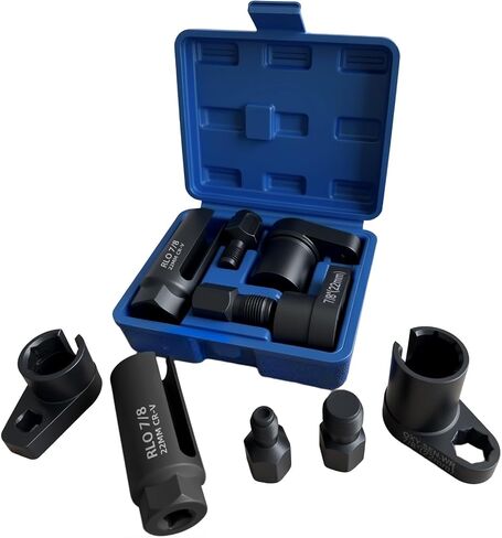 5PCS Oxygen Sensor Wrench & Thread Repair Kit, Offset Low Profile O2 Sensor Socket Set with Thread Chasers, Chrome Vanadium Steel Automotive Tool for Removal and Installation in Saudi Arabia