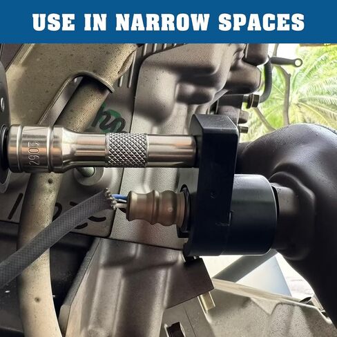 5PCS Oxygen Sensor Wrench & Thread Repair Kit, Offset Low Profile O2 Sensor Socket Set with Thread Chasers, Chrome Vanadium Steel Automotive Tool for Removal and Installation in Saudi Arabia
