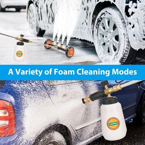 2-in-1 16' Undercarriage Pressure Washer Water Broom, 4000PSI Under Car Pressure Washer Attachment with 3 Pieces Extension Wand & Hub Brusher, Surface Cleaner (without Bottle& Replaceable Nozzle) in Saudi Arabia