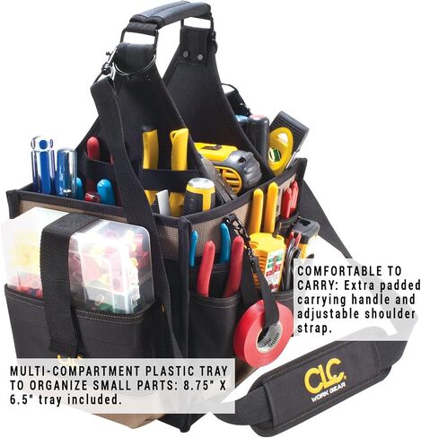 CLC Custom LeatherCraft 1528 حامل أدوات كهربائية وصيانة كبيرة، أسود in Kuwait