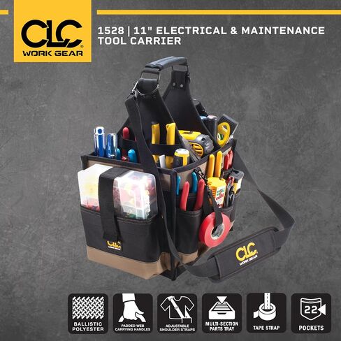 CLC Custom LeatherCraft 1528 حامل أدوات كهربائية وصيانة كبيرة، أسود in Kuwait