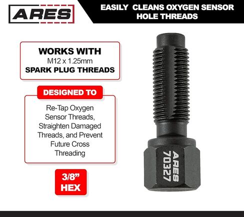 ARES 10106 – M20 x 1.5 NOx Sensor Thread Chaser Tool – Premium Heat Treated Carbon Steel Thread Chaser – 7/8-Inch Hex Head with 3/8-Inch Square Drive Design for Superior Versatility in Saudi Arabia