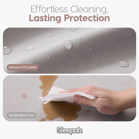 وسادة تغيير حفاضات الأطفال المقاومة للماء من القطن العضوي لخزانة الملابس من سليباه - غطاء قابل للتنفس وقابل للغسل - وسادة تغيير ثلاثية الجوانب مع رغوة معتمدة من سيرتيبور (بيج) in Kuwait