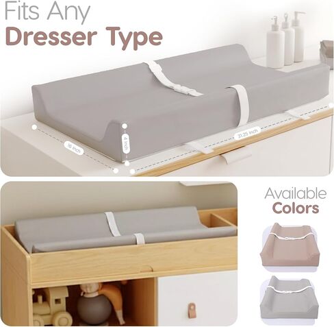 وسادة تغيير حفاضات الأطفال المقاومة للماء من القطن العضوي لخزانة الملابس من سليباه - غطاء قابل للتنفس وقابل للغسل - وسادة تغيير ثلاثية الجوانب مع رغوة معتمدة من سيرتيبور (بيج) in Kuwait