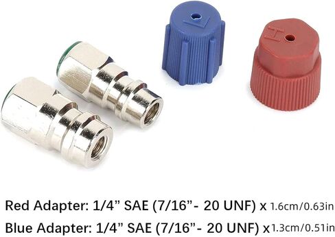 2PCS A/C System Retrofit Fitting Adapter Kit R12 Compressor Valve to R134A Quick Disconnect Hose Converter Car Accessory in Saudi Arabia