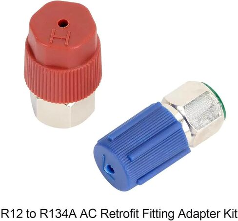 2PCS A/C System Retrofit Fitting Adapter Kit R12 Compressor Valve to R134A Quick Disconnect Hose Converter Car Accessory in Saudi Arabia