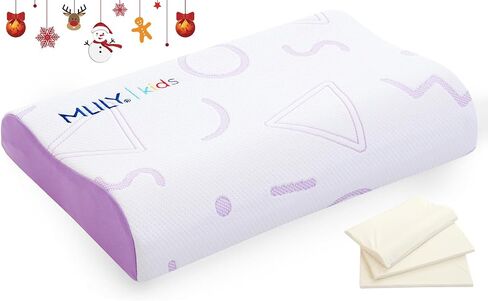 MLILY Kids Pillow for Sleeping, Adjustable Kids Memory Foam Pillow for Bed Set, Breathable and Cooling Pillows for Kids Boy Girl, CertiPUR-US Certified, 12x20 Inch, Blue | Cooling Pillow with Breathable Soft Cover and CertiPUR-US Certified Foam for Bed Se in Saudi Arabia