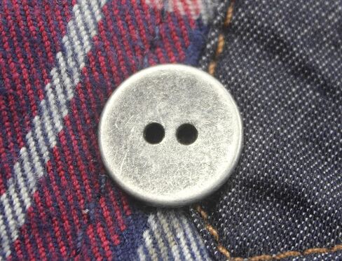 Bezelry 30 Pieces Concave Metal Hole Buttons. 15mm (5/8 inch) (Antique Silver) in Saudi Arabia